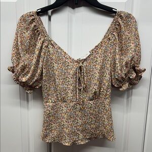 Sienna Sky - Floral Puff Sleeve Top - X-Small